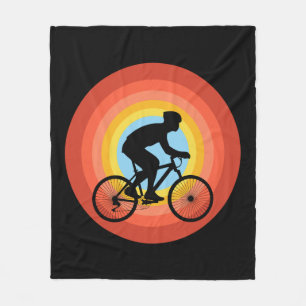 CYCLING SUNSET VINTAGE  FLEECE BLANKET