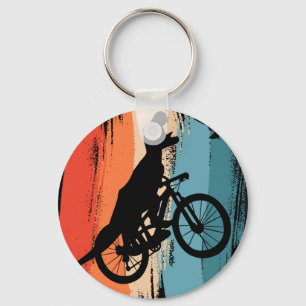 Cycling T-rex Dinosaur Mountain Biking Dino Riding Key Ring
