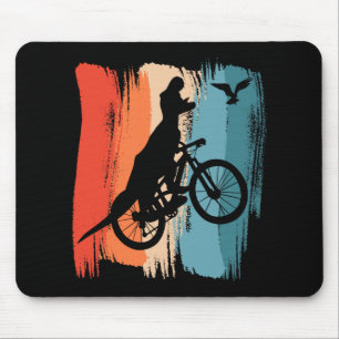 Cycling T-rex Dinosaur Mountain Biking Dino Riding Mouse Mat