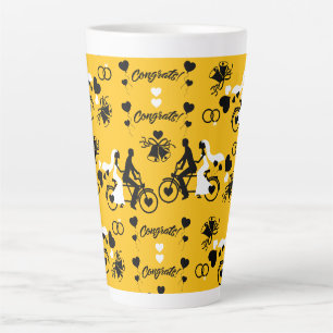Cycling Tandem Romantic Wedding And Engagement Latte Mug