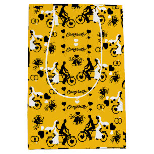 Cycling Tandem Romantic Wedding And Engagement Medium Gift Bag
