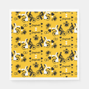 Cycling Tandem Romantic Wedding And Engagement Napkin