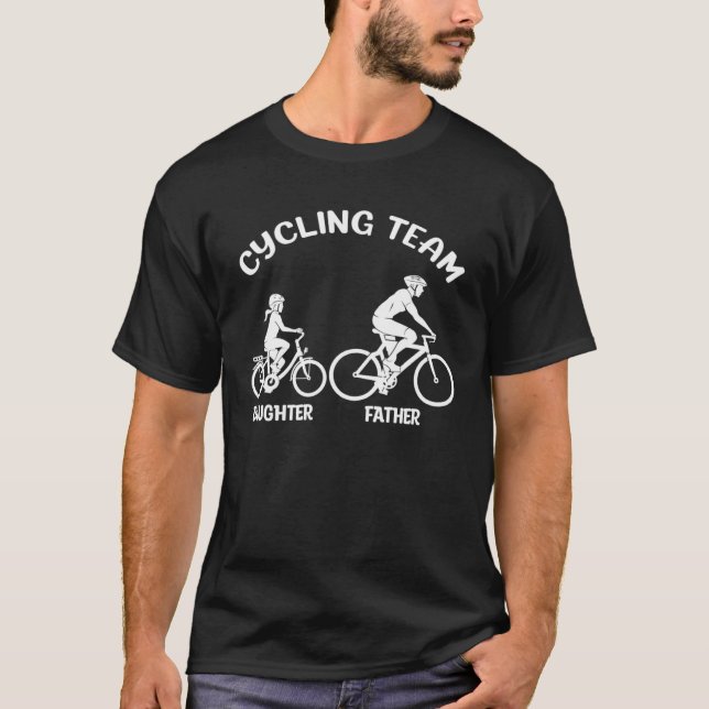 Cycling Team Father Daughter Family Matching Cycli T-Shirt (Front)