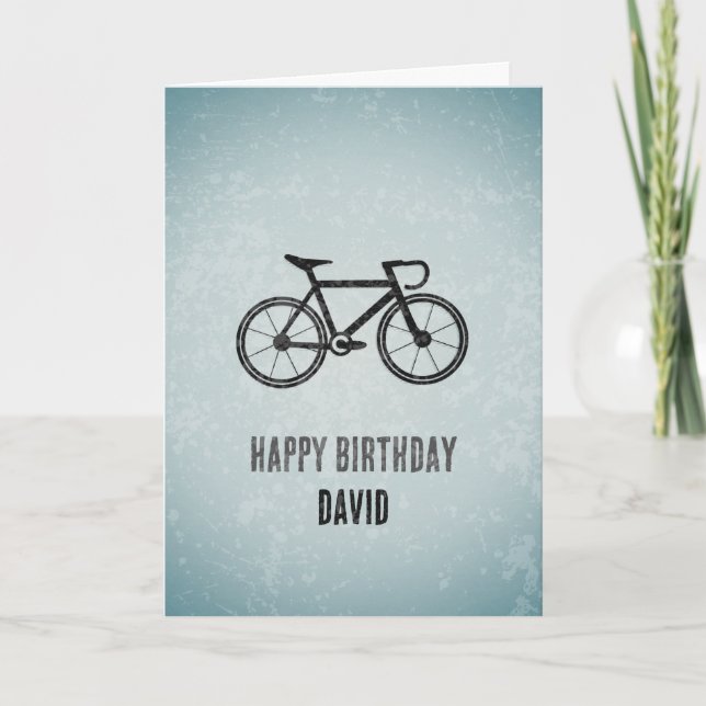 Cycling Theme - Road/Racing Bicycle Mens Birthday Card (Front)