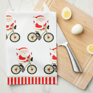 Cycling-themed Christmas Tea Towel