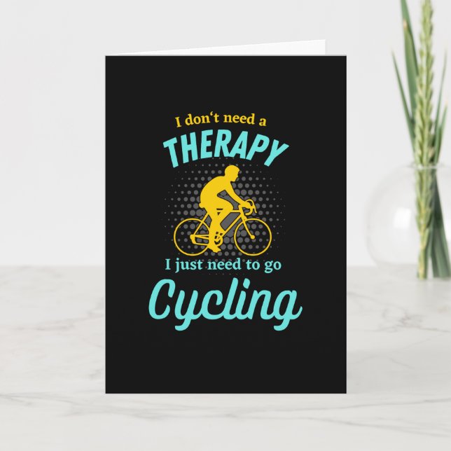 Cycling Therapy Cyclist Funny Bicycle Biker Card (Front)