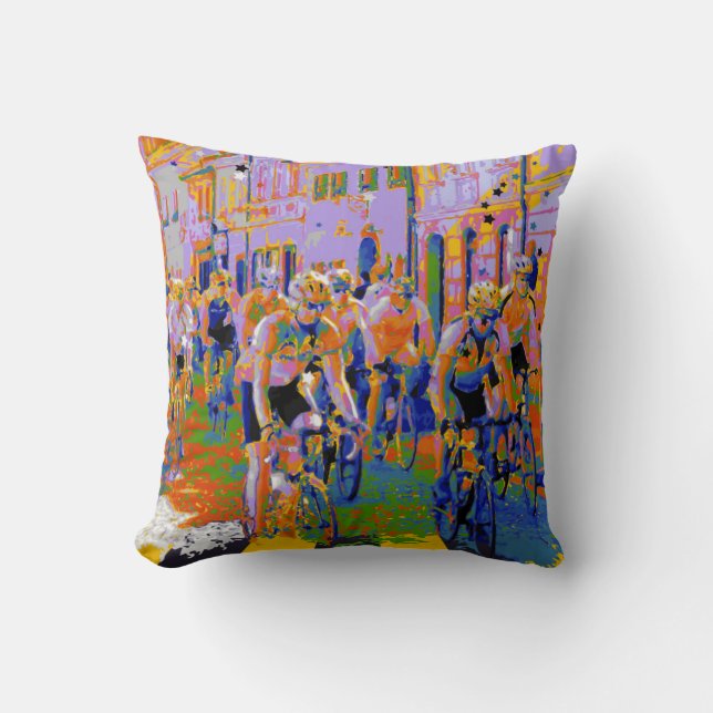 Cycling Tour De France Arty Cushion (Front)