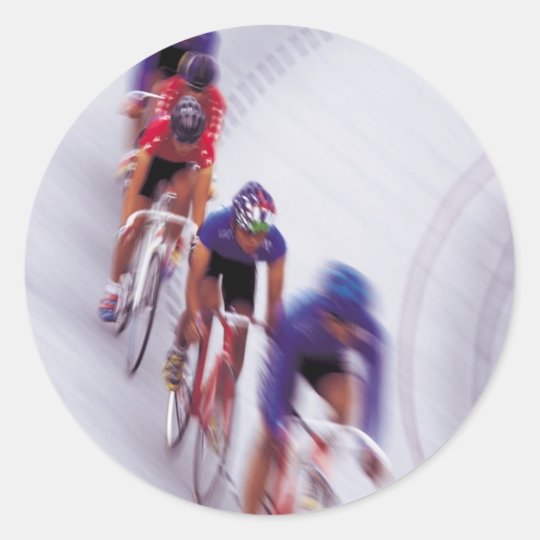 Cycling Track Race Bicycle Cycle Bicycling Classic Round Sticker