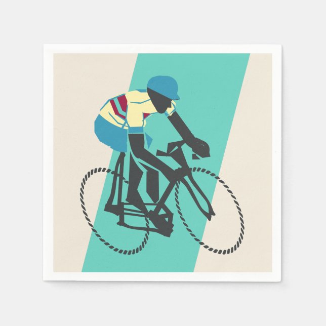 Cycling (Turquoise) Napkin (Front)