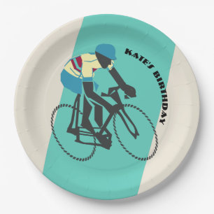 Cycling (Turquoise) Paper Plate