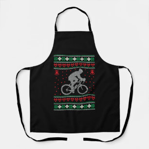 Cycling Ugly Christmas Sweater Apron