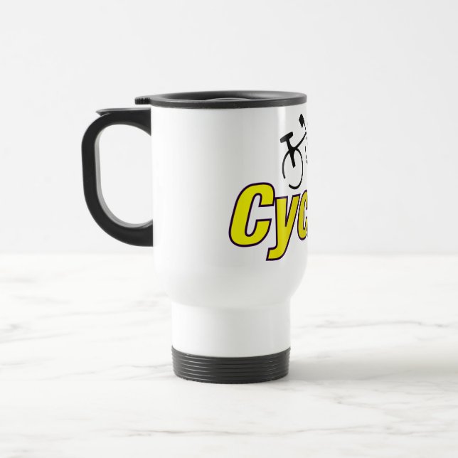Cycling with Bicycle Travel Mug (Left)