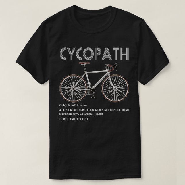 cyclist bicycle cycling cycle bike biking biker T-Shirt (Design Front)
