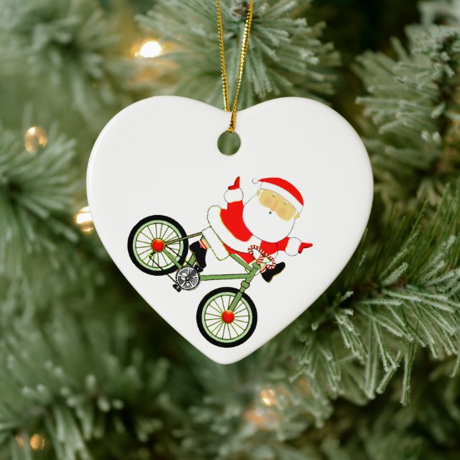 Cyclist Biking Holiday Gift Ceramic Tree Decoration (Tree)