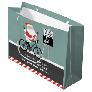 Cyclist Biking Holiday Large Gift Bag