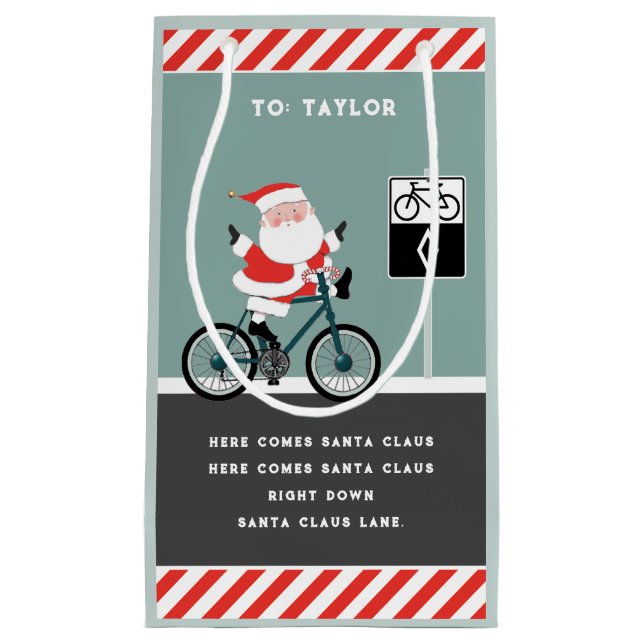 Cyclist Biking Holiday Small Gift Bag (Front)