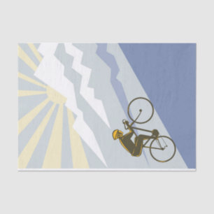 Cyclist Biking up Mountain Road Bike Tissue Paper
