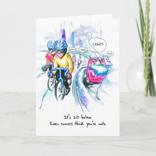 Cyclist Birthday Card - Winter Warrior