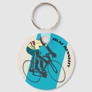 Cyclist (Blue) Key Ring
