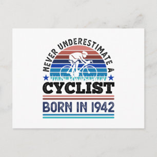 Cyclist born in 1942 80th Birthday Gifts Cycling Postcard