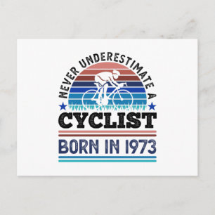 Cyclist born in 1974 50th Birthday Gifts Cycling Postcard