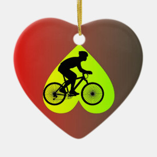 Cyclist Ceramic Ornament
