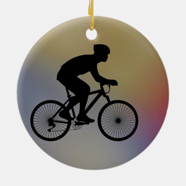 Cyclist Ceramic Tree Decoration (Back)