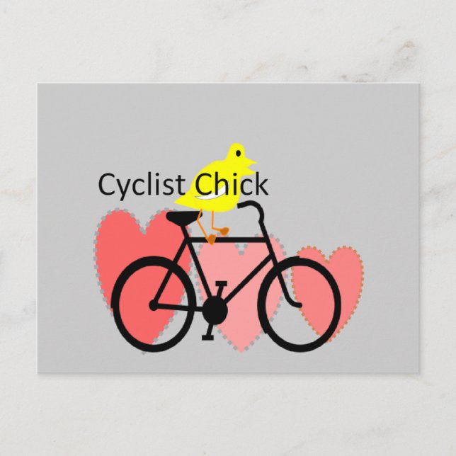 cyclist CHICK--Biking, Bicycle Enthusiast Gifts Postcard (Front)