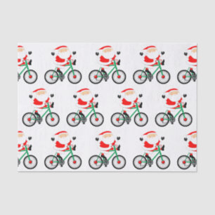 Cyclist Christmas Bike Tissue Paper