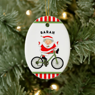 Cyclist Christmas Collectable Ceramic Tree Decoration