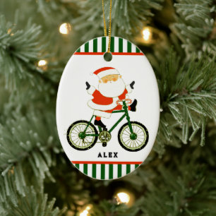 Cyclist Christmas Collectable Ceramic Tree Decoration