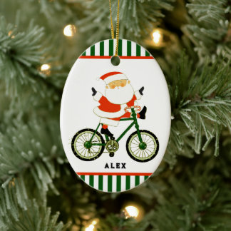 Cyclist Christmas Collectable Ceramic Tree Decoration