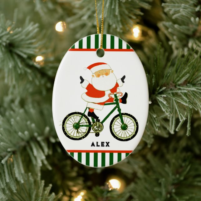 Cyclist Christmas Collectable Ceramic Tree Decoration (Tree)