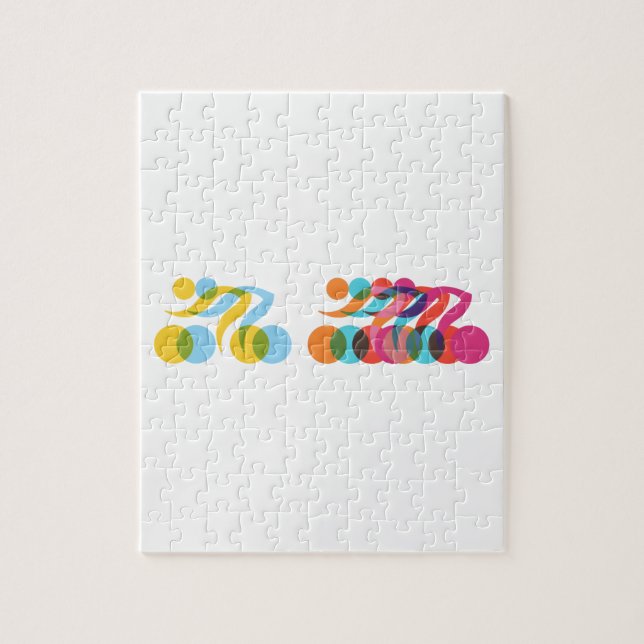 Cyclist cool and unique design jigsaw puzzle (Vertical)