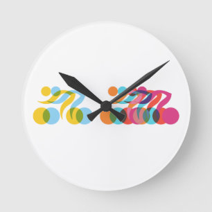 Cyclist cool and unique design round clock