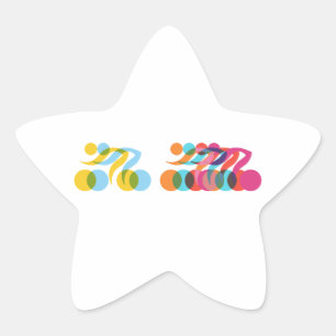 Cyclist cool and unique design star sticker