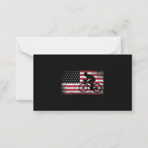 Cyclist Cycling Bicycle American Flag 4th of July Card