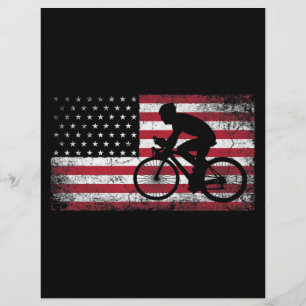 Cyclist Cycling Bicycle American Flag 4th of July Custom Letterhead