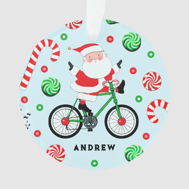 Cyclist Cycling Christmas Ornament (Front)