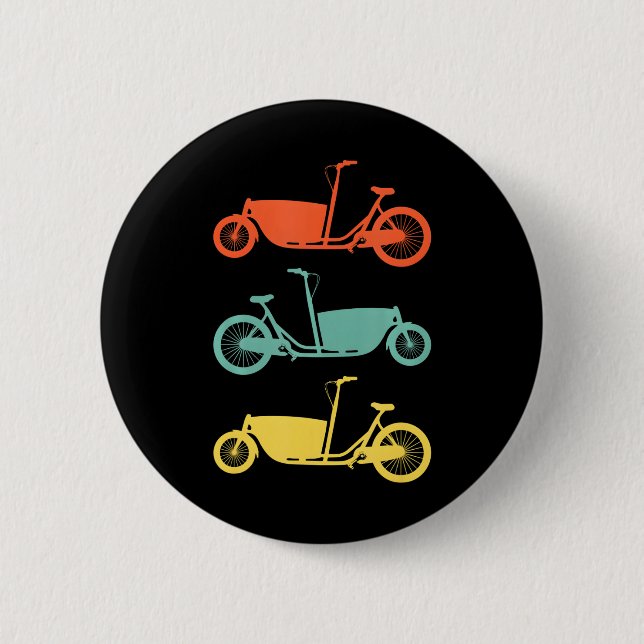 Cyclist Cycling Electric Cargo Bike 6 Cm Round Badge (Front)