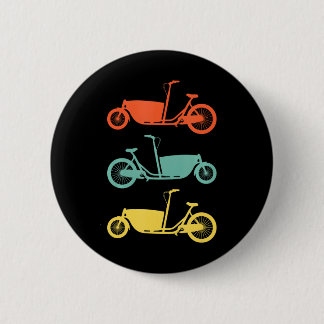 Cyclist Cycling Electric Cargo Bike 6 Cm Round Badge