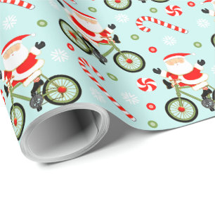 Cyclist Cycling Holiday Gift Wrapping Paper
