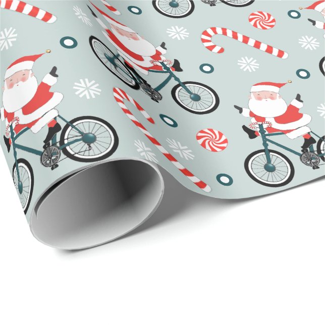 Cyclist Cycling Holiday Gift Wrapping Paper (Roll Corner)