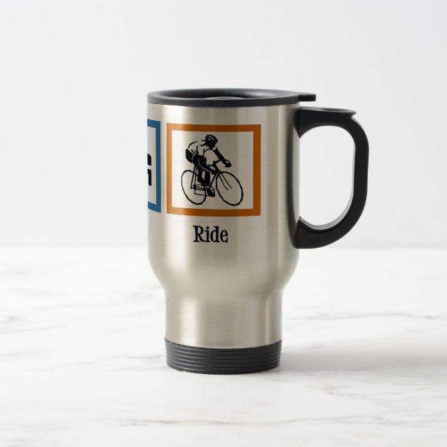 Cyclist Eat Sleep Ride Funny Cycling Travel Mug (Right)