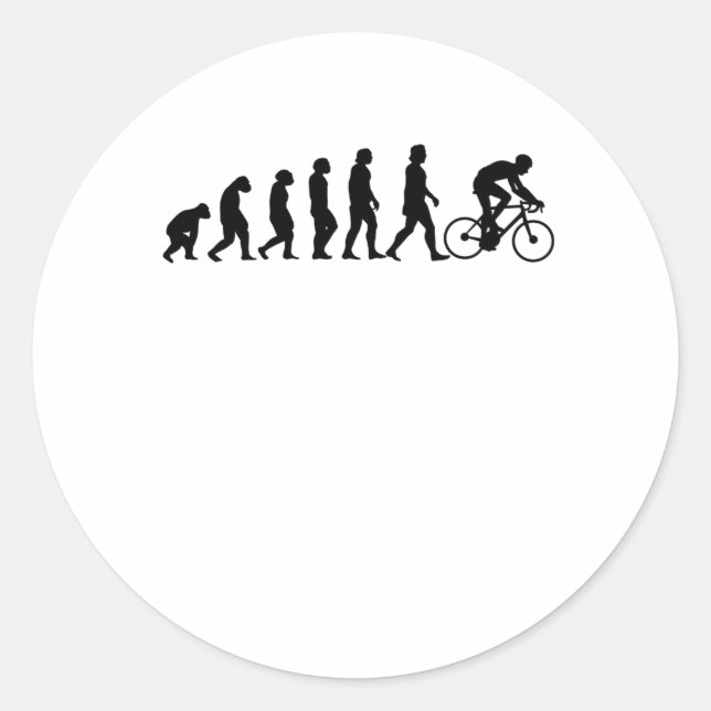 Cyclist Evolution Bike Cycling Gift Classic Round Sticker (Front)