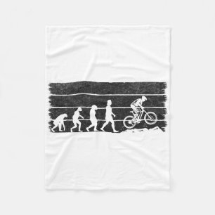 Cyclist Evolution Mountain Biking Bicycle Cycling Fleece Blanket