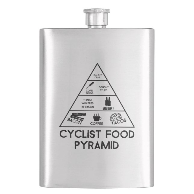 Cyclist Food Pyramid Hip Flask (Front)