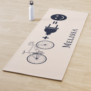 Cyclist Gag E Bike Makes Me Happy Yoga Mat
