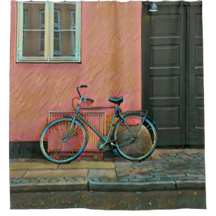 Cyclist gifts for her shower curtain