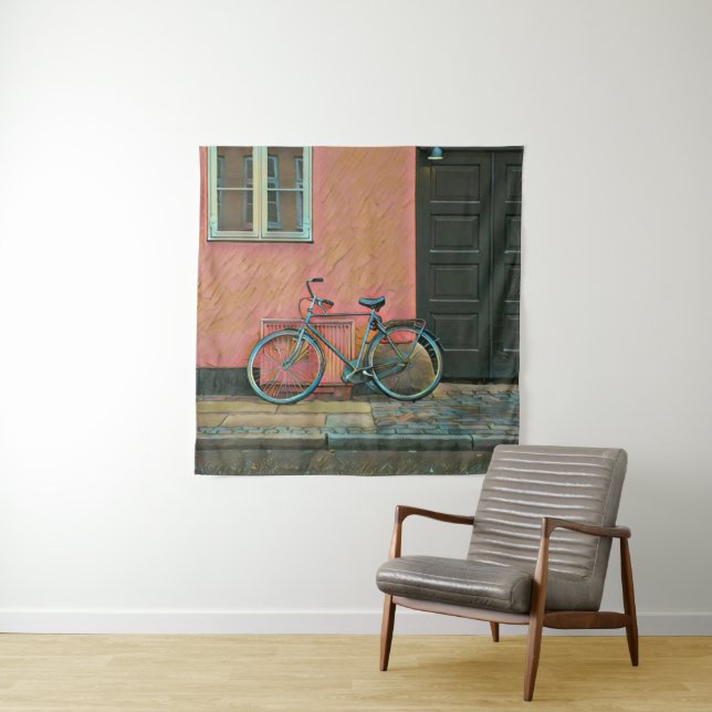 Cyclist gifts for her tapestry (In Situ)